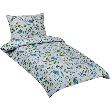 

BELLATEX Povlečení bavlna 90/644 zelené lupínky 140 × 220, 70 × 90 cm
