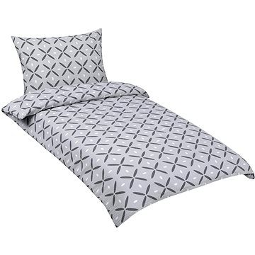 

BELLATEX Povlečení krep 80/811 šedé čtverečky 140 × 200, 70 × 90 cm