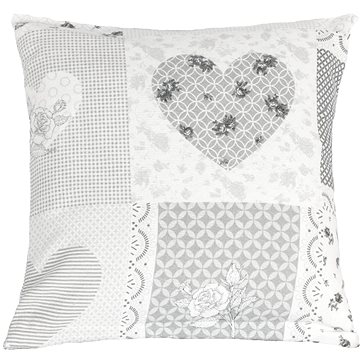 

Bellatex povláček 12/108 40×40cm srdce patchwork šedý