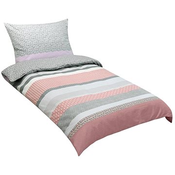 

Bellatex Povlečení flanel 12/834 fialová geometrie, 140 × 200, 70 × 90 cm