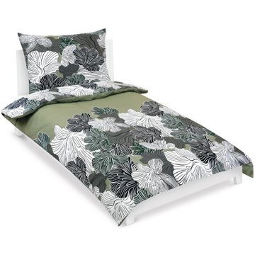 

BELLATEX Povlečení bavlna 90 / 608 khaki květ 140 × 200, 70 × 90