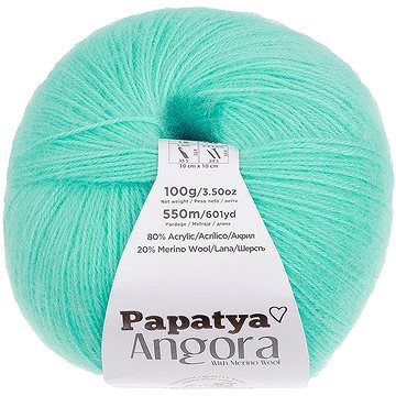

Vlnika Angora Merino Papatya 100 g, 5620 tyrkysová