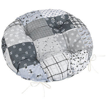 

BELLATEX Adéla Sedák 62/241 kulatý prošívaný prům. 40 cm patchwork šedý