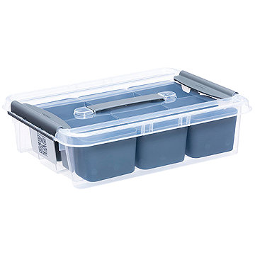 

Plast Team Úložný box s přihrádkami a víkem 8 l