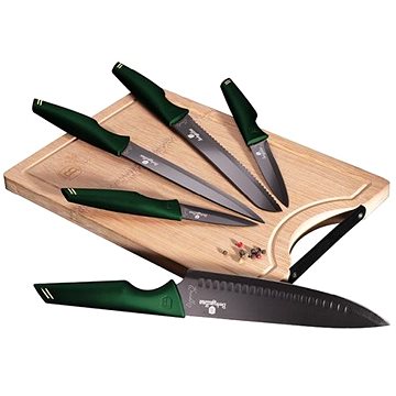 

BERLINGERHAUS Sada nožů + prkénko 6 ks Emerald Collection