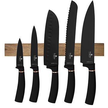 

BERLINGERHAUS Sada nožů s magnetickým držákem 6 ks Black Rose Collection