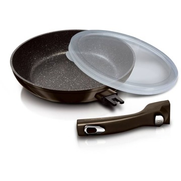 

BerlingerHaus Shiny Black Edition Pánev s odnímatelnou rukojetí a mramorovým povrchem 24 cm