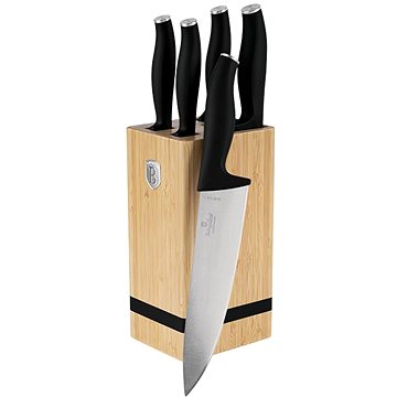 

BerlingerHaus Matte Black Collection Sada nožů se stojanem BAMBOO 6 ks hranatý BH-2971