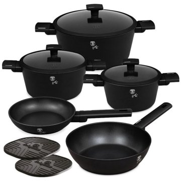 

BerlingerHaus Matte Black Collection Sada nádobí 10 ks s titanovým povrchem