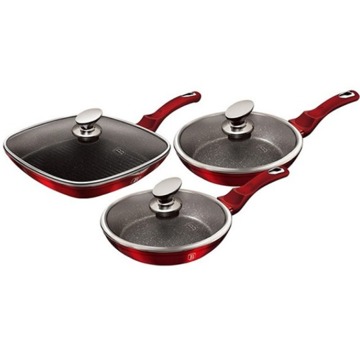 

BerlingerHaus Burgundy Metallic Line Sada pánví s mramorovým povrchem 6 ks