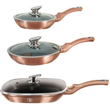 

BerlingerHaus Rosegold Metallic Line Sada pánví s mramorovým povrchem 6 ks