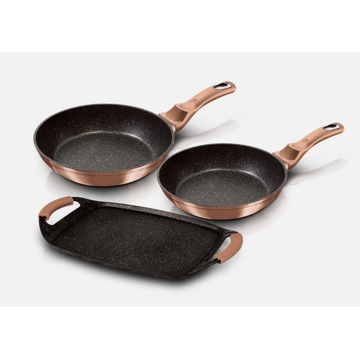 

BerlingerHaus Metallic Line Rose Gold Edition Sada pánví s mramorovým povrchem 3 ks