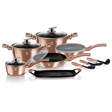 

BERLINGERHAUS Sada nádobí s mramorovým povrchem 14 ks Rosegold Metallic Line
