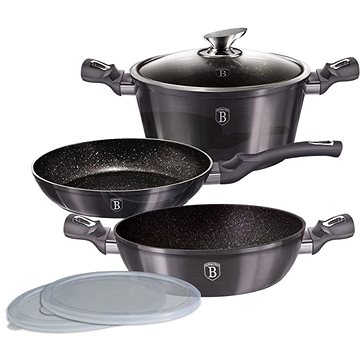 

BERLINGERHAUS Sada nádobí s mramorovým povrchem 6 ks Carbon PRO Line