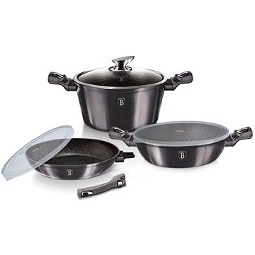 

BERLINGERHAUS Sada nádobí s mramorovým povrchem 6 ks Carbon PRO Line II