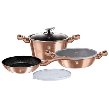 

BERLINGERHAUS Sada nádobí s mramorovým povrchem 6 ks Rosegold Metallic Line