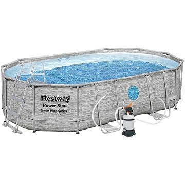

BESTWAY Bazén s konstrukcí Power Steel Stacked Stone Swim Vista 4,88 × 3,05 × 1,07m