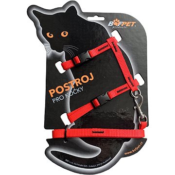 

Bafpet Set CAT kšíry + vodítko, Červená, 120cm /OK 19-26cm, OH 24-37cm/ 20410J