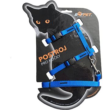 

Bafpet Set CAT kšíry + vodítko, Modrá, 120cm /OK 19-26cm, OH 24-37cm/ 20410J