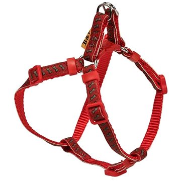 

Bafpet Popruhové kšíry "Reflexní kostičky" - Červená, 10mm × OH 26-38cm, 18411K