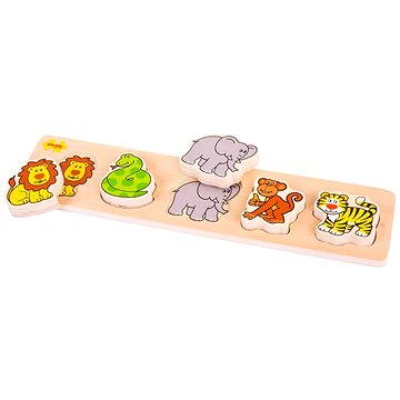 

Dřevěné široké vkládací puzzle - Safari