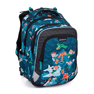 

BAGMASTER LUMI 24 E školní batoh – kostičkový svět