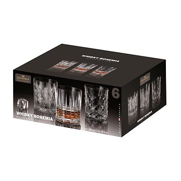 

BOHEMIA ROYAL CRYSTAL Sklenice 6 ks 350 ml Bohemia whisky, mix dekorů