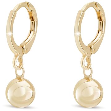 

Biju Pozlacené náušnice 14K, kroužky s kuličkou 8 mm, 1003249