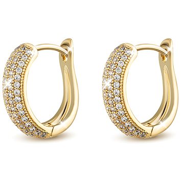 

Biju Pozlacené náušnice 14K, zaoblený proužek vykládaný zirkony 1002912