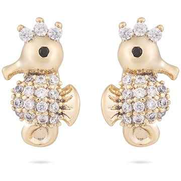 

Biju Pozlacené náušnice 14K kroužek, mořský koník se zirkony 1002488