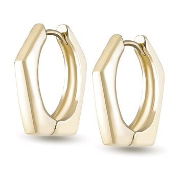 

Biju Pozlacené náušnice 14K, hranatý kroužek, průměr 1,5 cm 1002134-1
