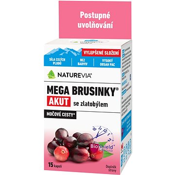 

NatureVia Mega brusinky Akut 15 kapslí