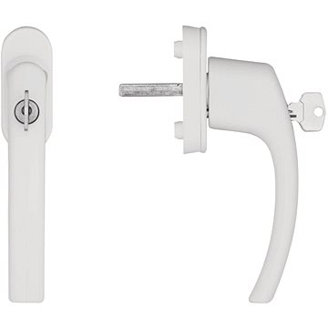 

Blaugelb Okenní klička FGS 1758 uzamykací, 45°, trn 43 mm, RAL9016 bílá