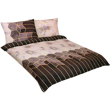 

BELLATEX Povlečení bavlna F 90 cm/354 hnědé plástve 1 ks 200 × 220 cm, 2ks 70 × 90 cm