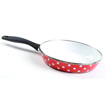 

BELIS Smaltovaná pánev červená, bílý puntík 24cm