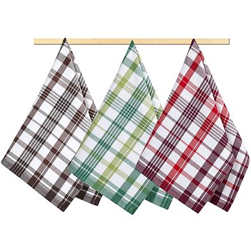 

Bellatex Sada 3 kusů - 50 × 70 cm - káro - zelené, hnědé, červené