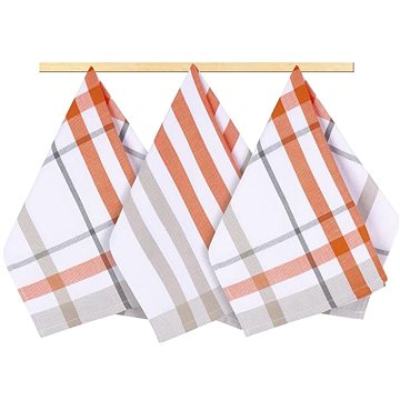 

Bellatex Sada 3 kusů - 50 × 70 cm - káro oranžové