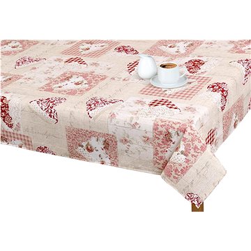 

Bellatex Ubrus EMA - 70 × 70 cm - patchwork srdce růžové