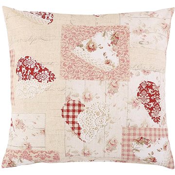 

Bellatex EMA - 45 × 45 cm - patchwork srdce růžové