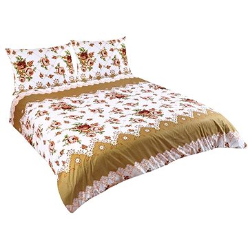 

Bellatex Bavlna na dvoudeku - 1x 200 × 220, 2ks 70 × 90 cm - hnědá růže