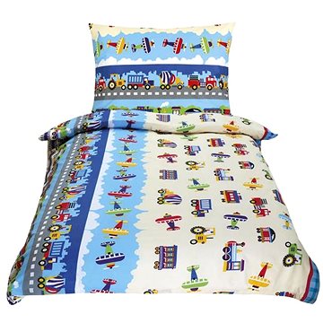 

Bellatex Bavlněné Junior - 140 × 200, 70 × 90 cm - letadla a auta modrá
