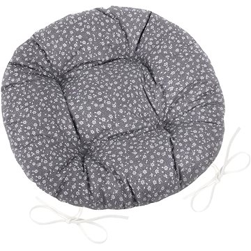 

Bellatex Adéla prošívaný kulatý - průměr 40 cm - šedý kvítek
