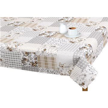 

Bellatex Ubrus EMA - 120 × 140 cm - béžovošedý patchwork