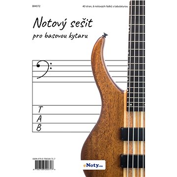 

Notový sešit pro basovou kytaru A4 - 40 stran, 6 notových řádků s tabulaturou