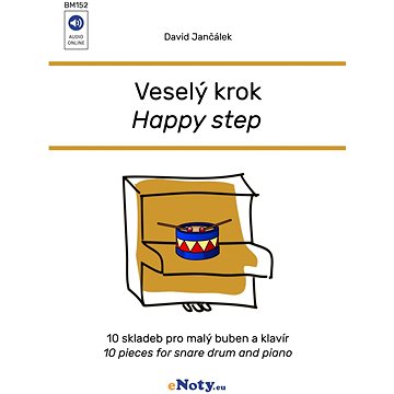 

Veselý krok + Audio Online / 10 skladeb pro malý buben a klavír