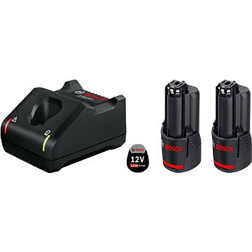 

BOSCH Professional 2x akumulátor GBA 12V, 2 Ah + nabíječka GAL 12V-40, 1.600.A01.9R8