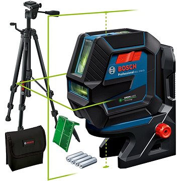 

BOSCH Professional Křížový leser Samonivelační GCL 2-50 G RM 10 BT 150, 0.601.066.M01 (4 X AA)