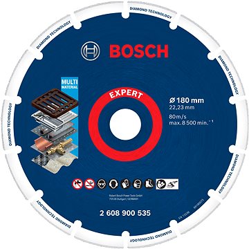 

BOSCH Řezný kotouč EXPERT Diamond Metal Wheel 180 × 22,23 mm 2.608.900.535