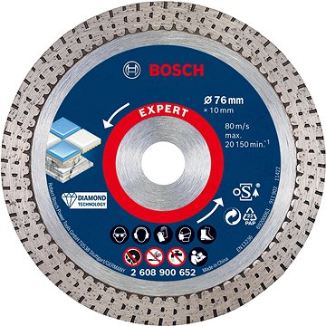 

BOSCH Diamantový řezný kotouč EXPERT HardCeramic 76 mm, 76 × 1,5 × 10 mm 2.608.900.652