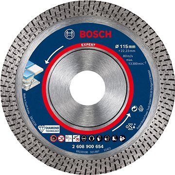 

BOSCH Diamantový řezný kotouč EXPERT HardCeramic 115 × 22,23 × 1,4 × 10 mm 2.608.900.654